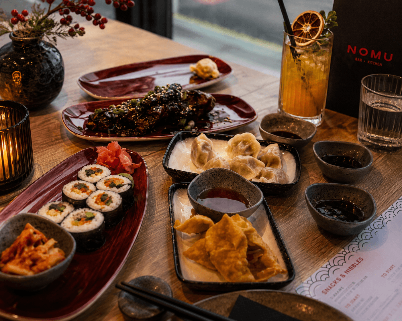 Christmas party sharing plates at Nomu